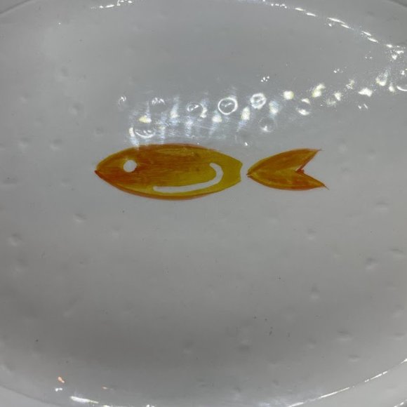 CounterArt Ginger Cat Watching a Goldfish Small Platter - Picture 3 of 6